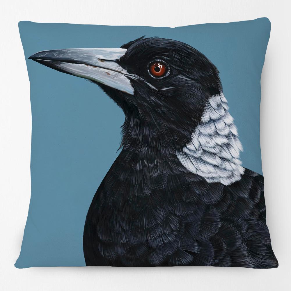 Australia Native Birds Parrots Maggie Black Cockatoo Honeyeater Print Cushion Cover Sofa Decor Pillow Case