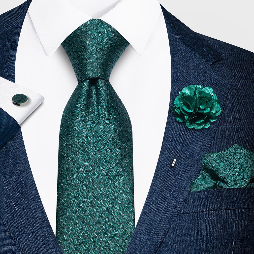 Fashion Men'S Paisley Tie Suit Pocket Towel Set 8Cm Polyester Jacquard Business Dress Tie