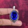Blue Topaz Pendant, 925 Solid Sterling Silver Gemstone Jewelry, Handmade Pendant, For Thanksgiving