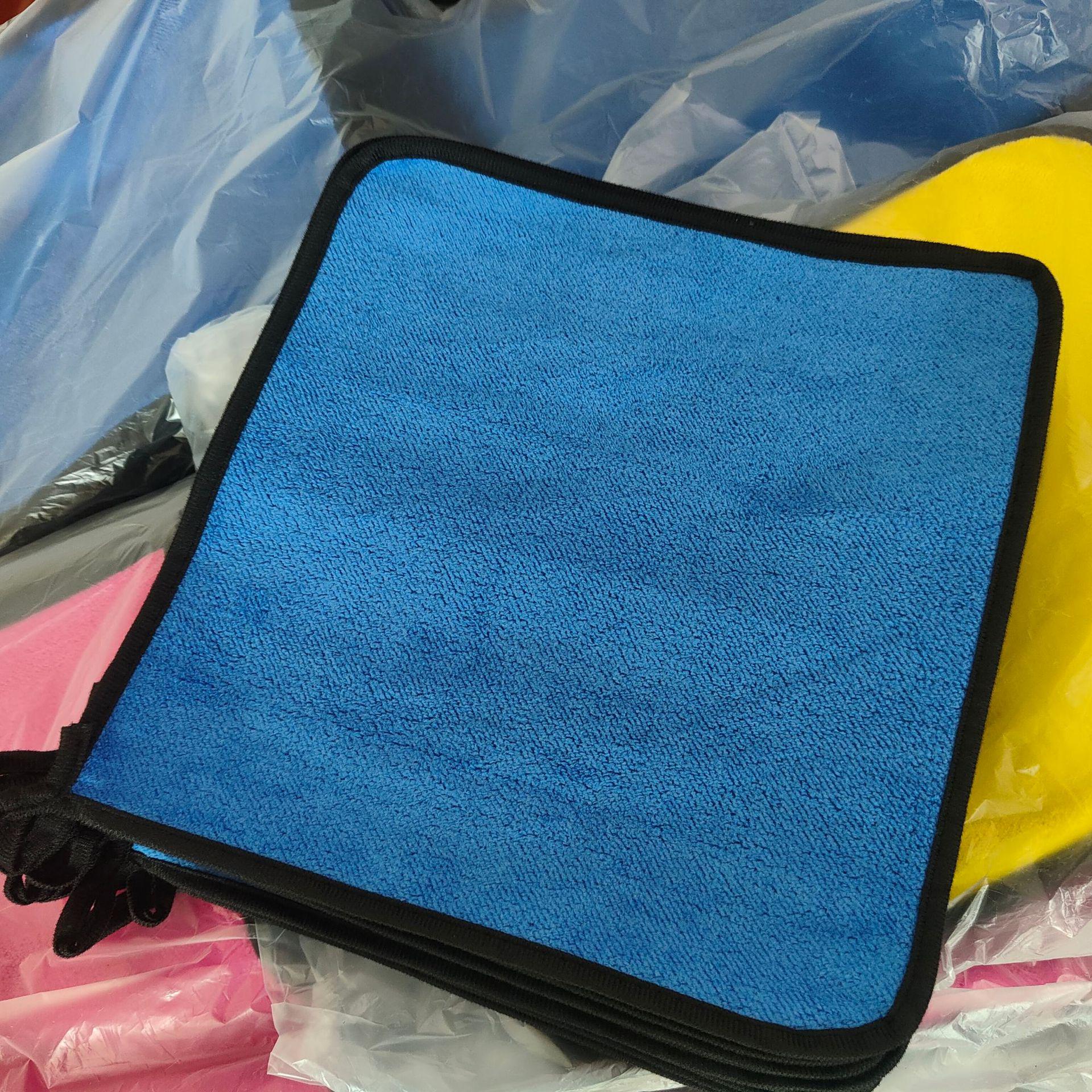 

Double-Sided Car Cleaning Towel - Absorbent Coral Fleece, Thickened for Drying Economy 23x23 сірий колір/синій