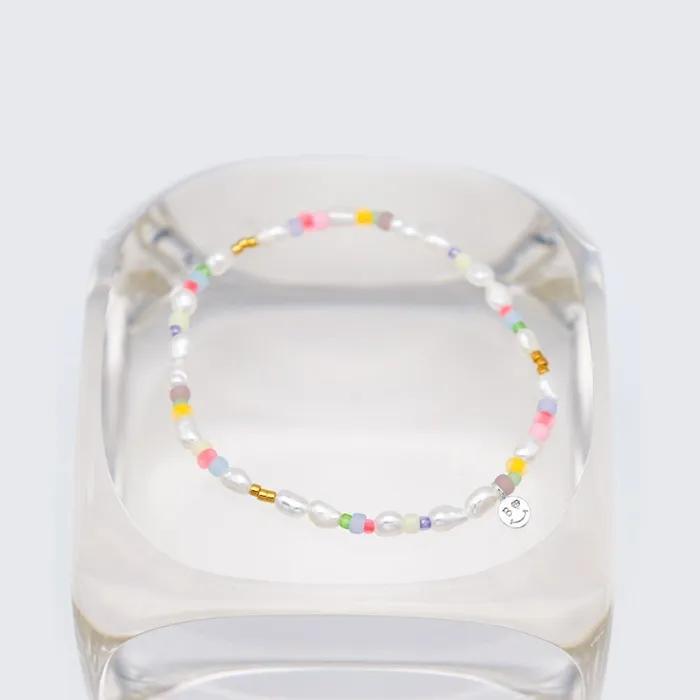 Jelly Beads Water Pearl Bracelet 3mm Rice Grain Freshwater Pearl Color Bead Bracelet