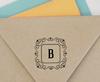 Printtoo Alphabet B Monogram Initial Square Swirl Border Self Inking Rubber Stamp Office