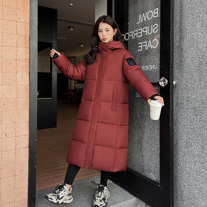 Lightweight fluffy hooded warm cold loose mid-length high quality fabric casual sports jacket large pockets cotton jacket coat