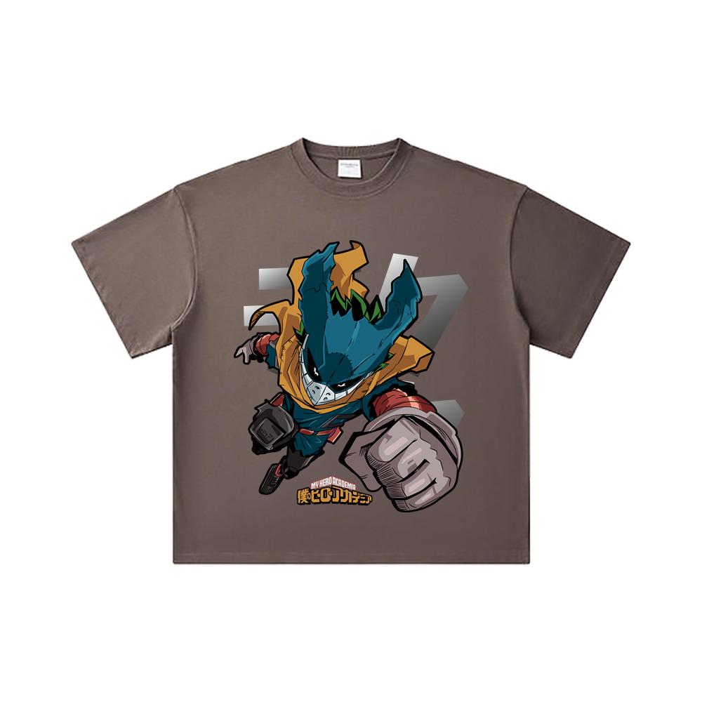 260 GSM Double Yarn 32 Count 100% Cotton My Hero Academia V3 Deku Print Unisex Heavy Cotton T Shirt