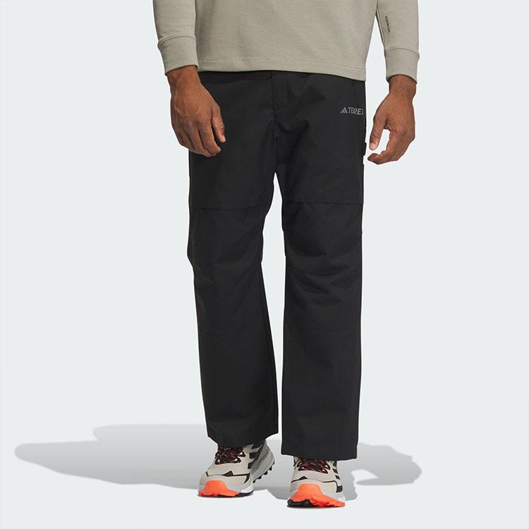 Adidas Cargo Tracksuit Bottoms Solid Color Printed Logo Outdoor Work Sports Casual Pants Men Bottoms Black IN2228