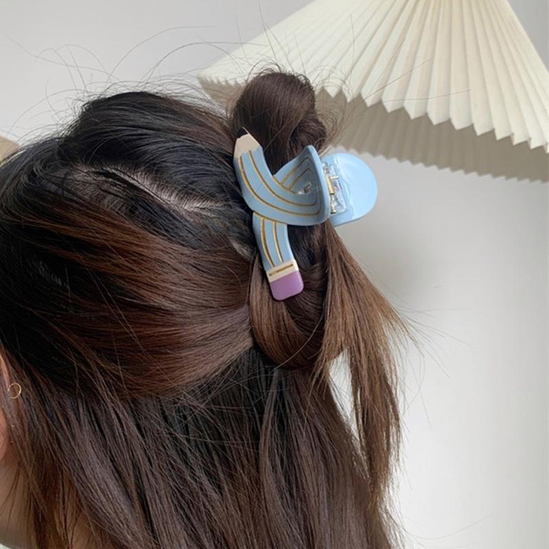 Elegant Pencil Hair Claw for Women Girl Creative Shape Claw Clip Hair Grip Ponytail Holder Back To School Hair Decors