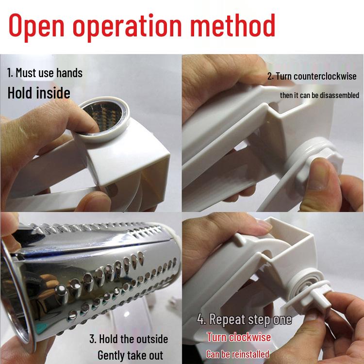 Rotary Hand-Crank Plastic Cheese Grater - Multifunctional and Creative Design
