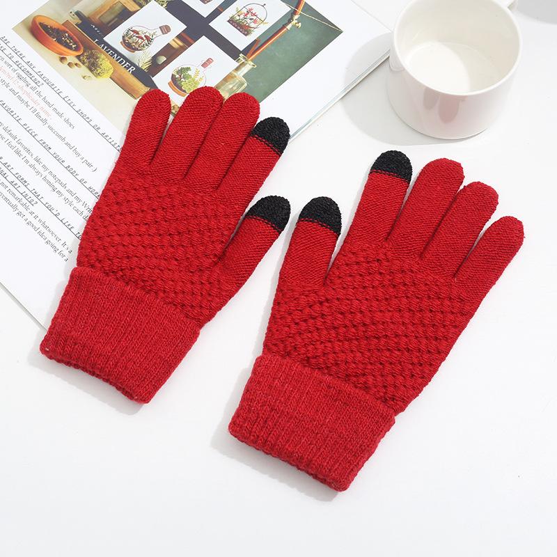 Warme Handschuhe Gestrickte Handschuhe Fleece verdickt Fahrradhandschuhe Ananas Handschuhe Kalter Winter