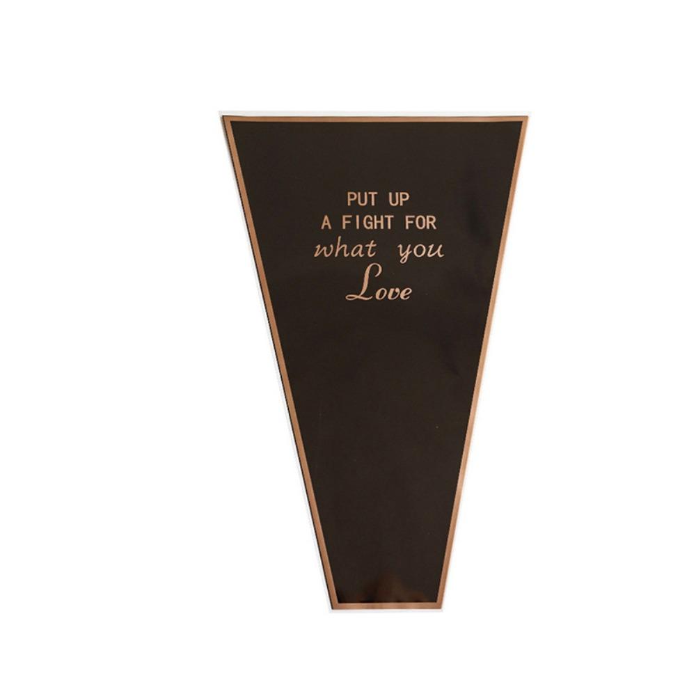 

50 шт. Водонепроникний пакет для упаковки квітів Золотий край Пакувальні пакети для букетів Сумка для букетів Весілля чорний