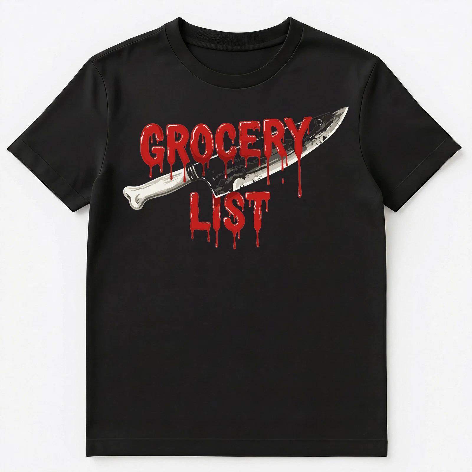 Aggressive Affirmations Bloody Grocery List Horror Unisex T-Shirt L