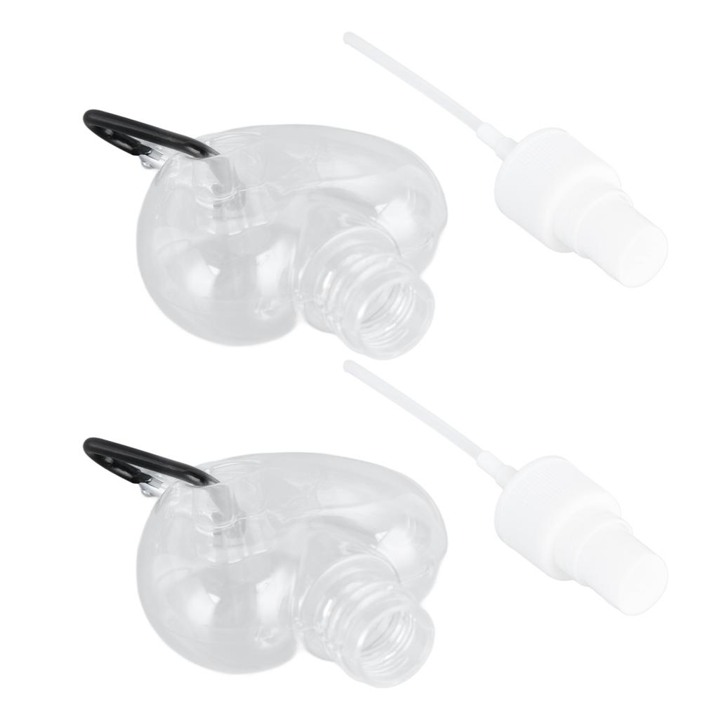 2 Pcs 50ml Reise Schlüsselanhänger Flaschen Tragbare Kunststoff Klar Auslaufsicher Nachfüllbar Leere Squeeze