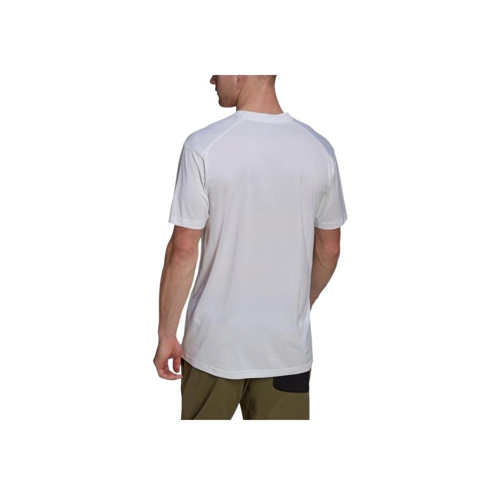 Adidas Solid Logo Crew Neck Short Sleeve T-Shirt Men Tops White H53383