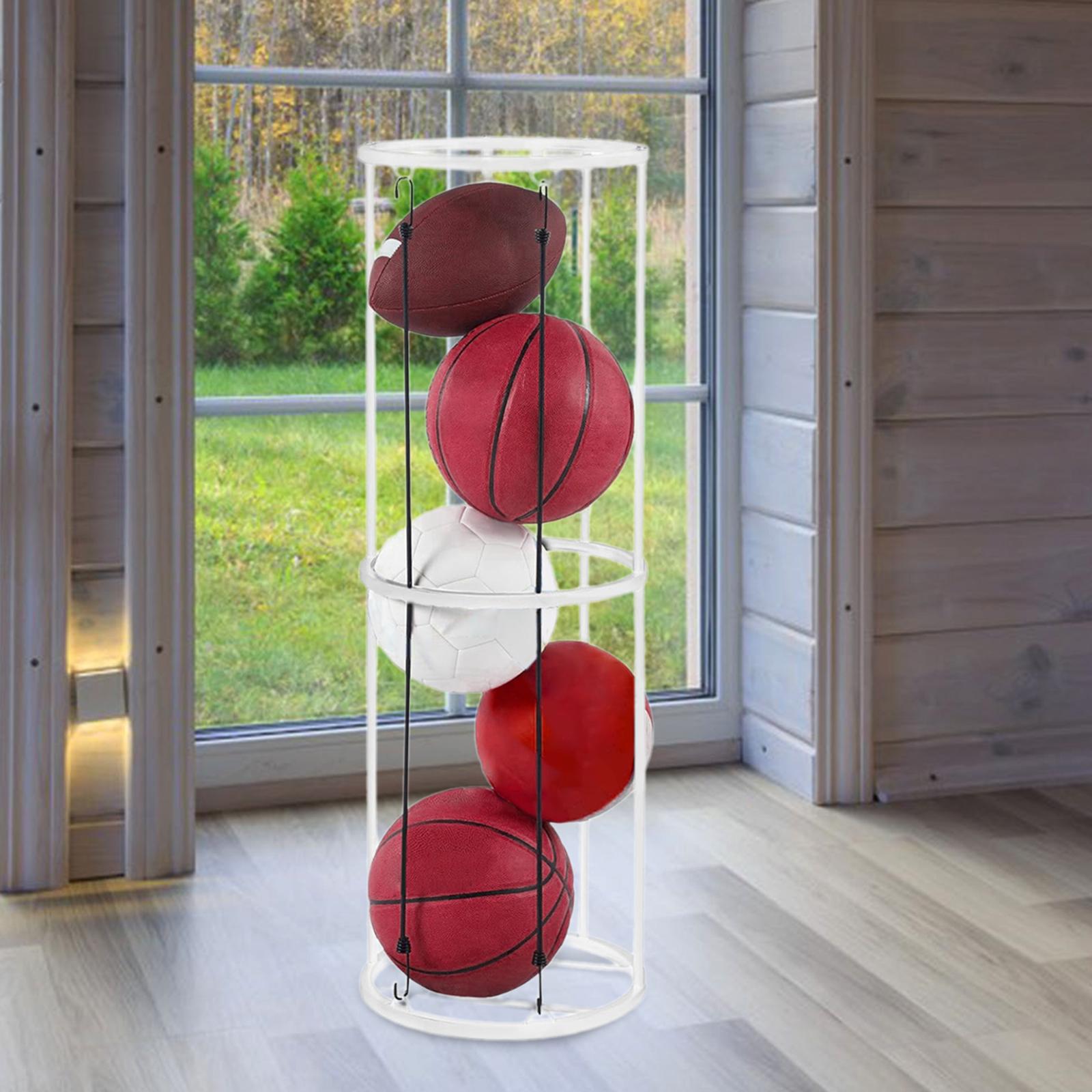 

Columnar Vertical Ball Rack Rolling Storage Cart Garage Ball Storage Rack Soccer Ball Holder for Home Gyms Kids Room Indoor