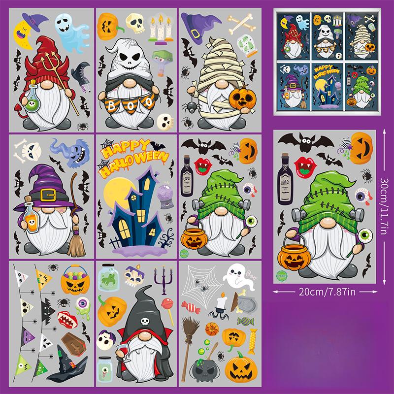 New Halloween Carnival Window Sticker Celebration Party, Dwarf Party Party Decoration Sticker