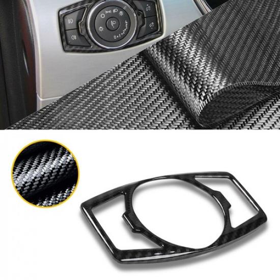 

Carbon Fiber Headlight Switch Trim Panel for Cover Ford F150 Mustang 2015-