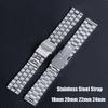 Massives Edelstahlarmband 18 20 22 24mm Silber Metall Doppelfaltverschluss für Herren Damen Armband Uhrenarmband für Seiko