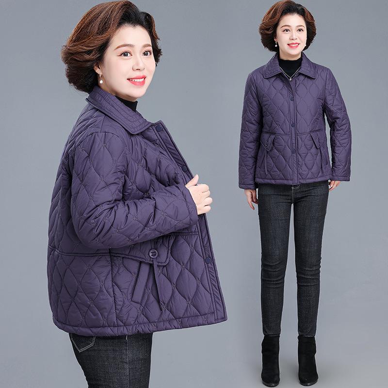 

Mother s Day Winter Jacket: Stylish Lightweight Cotton Coat for Middle-Aged and Elderly Women. L (suggested under 51 kg)