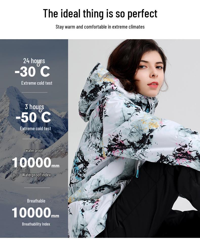 Women's Gsousnow Ski Suit: Windproof, Waterproof, Wear-resistant, Warm Snowsuit for Winter Snowboarding.