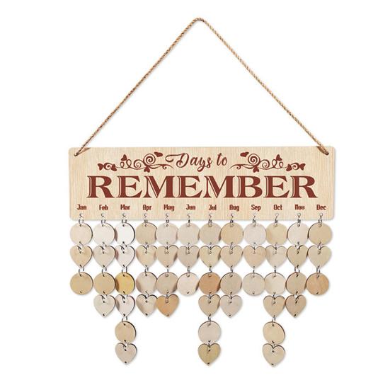 

Wooden Family Birthday Reminder Calendar Board Wall Hanging DIY Birthday Tracker Plaque with 50 Tags Gift for Mom I