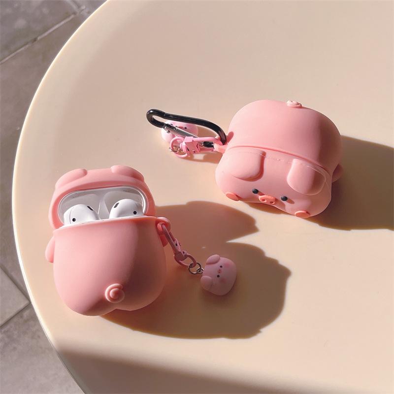 Cute Lying Little Pig Is Suitable for AirPods Pro 1st Generation Protective Cover, 1st Generation Pro 1 Apple Bluetooth Earphone Case for Women