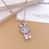 Necklace Cartoon Cute Rabbit Light Luxury Titanium Steel Necklace Fashionable Exquisite Copper Micro-inlaid Zircon Non-fading Accessories