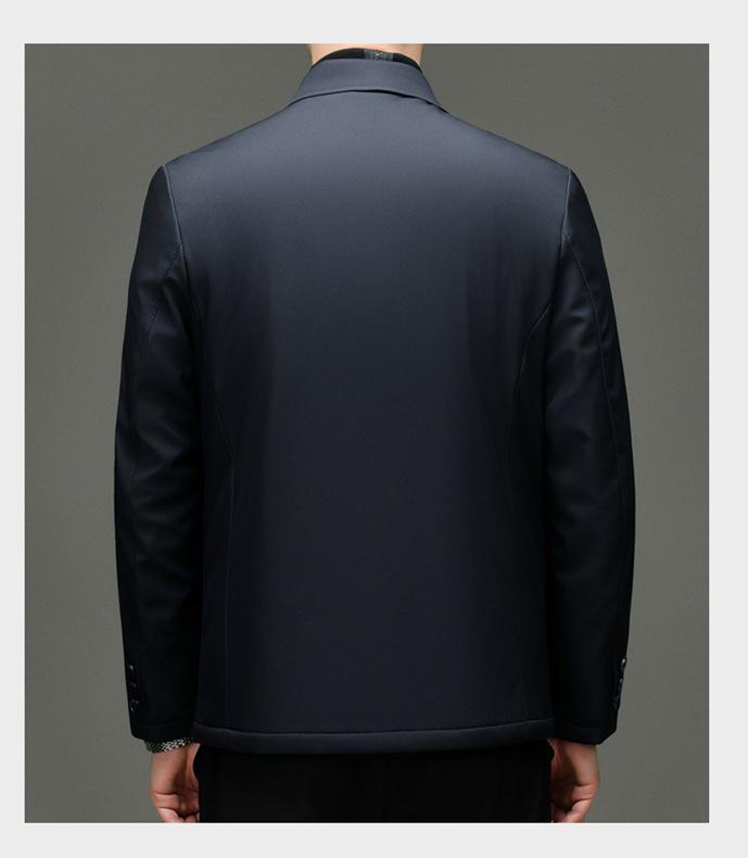 Men's Stylish Single-Breasted Lapel Jacket - Autumn/Winter Business Casual Warm Outerwear for Middle-Aged & Young.