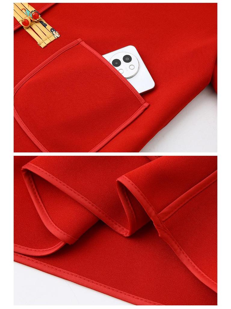 Women's Spring/Autumn Frog Button Short Jacket - Chinese National Style Cardigan