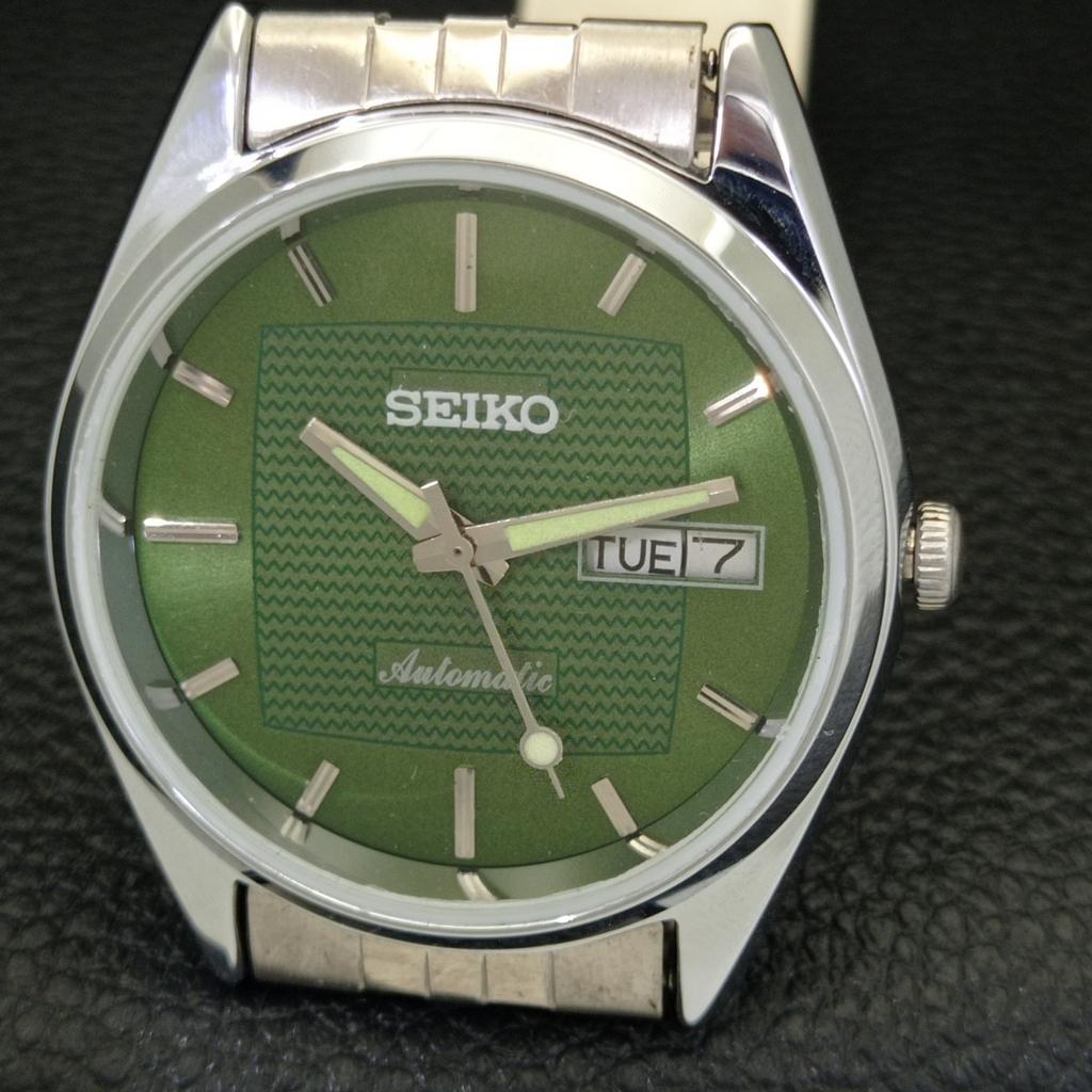 JAPAN VINTAGE REFURBISHED SEIKO AUTOMATIC 6309A MENS GREEN DIAL WATCH a701693-5 R206c-a701693