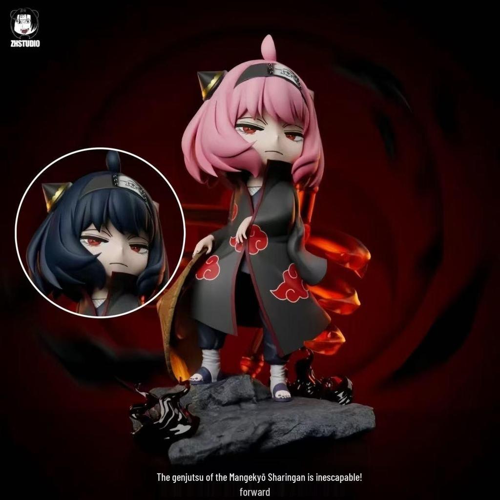 In-stock Double-Headed Anya Itachi Crossover Spy X Family Anime Figure Statue Model.