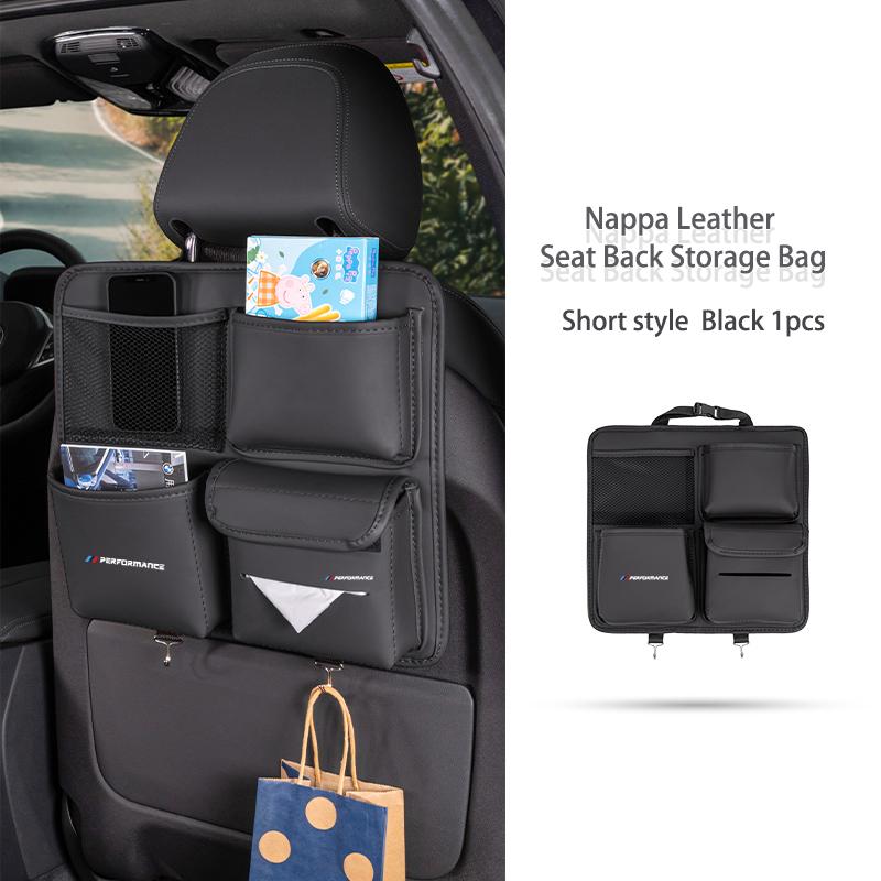 Car Multi-Pocket Hanging Back Seat Storage Bag Anti Kick Pad Accessorty For BMW E30 E34 E36 E39 E46 E52 E53 E60 E61 E62 E70 E71