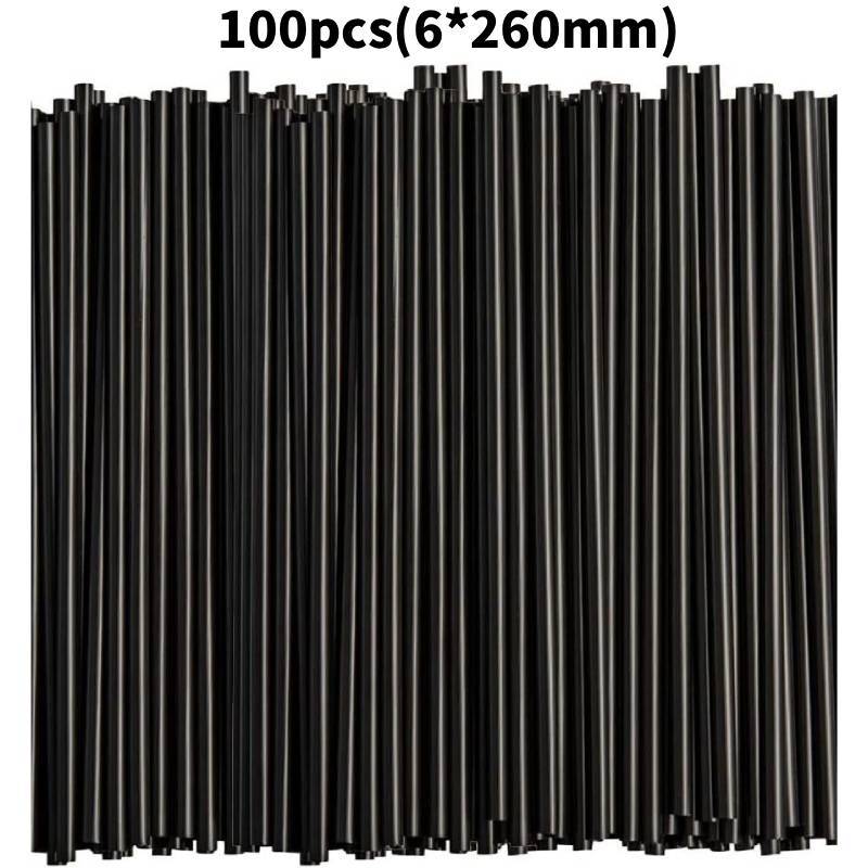Food Grade Colored Flexible Plastic Drinking Straws For Juice And Milk Tea 100 Pack