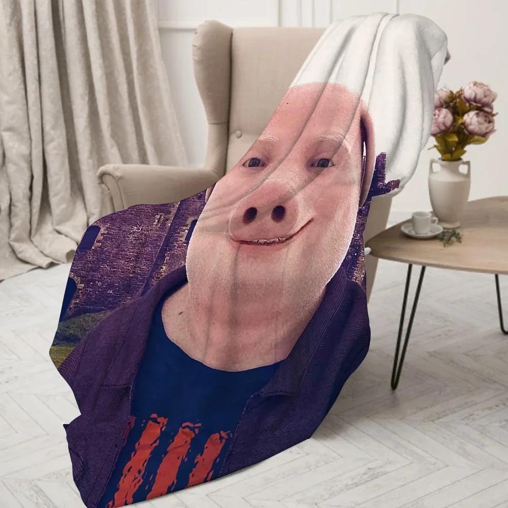 John Pork Fluffy Soft Blankets & Throws Cute Blanket Plaid Luxury Cover Throw Sofa Knee Microfiber Star H Anime Child Home