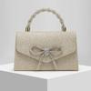 Elegante Bolso de Noche Brillante para Mujer con Adorno de Lazo Exquisito Bolso de Hombro Clutch para Fiestas, Bodas y Eventos Formales
