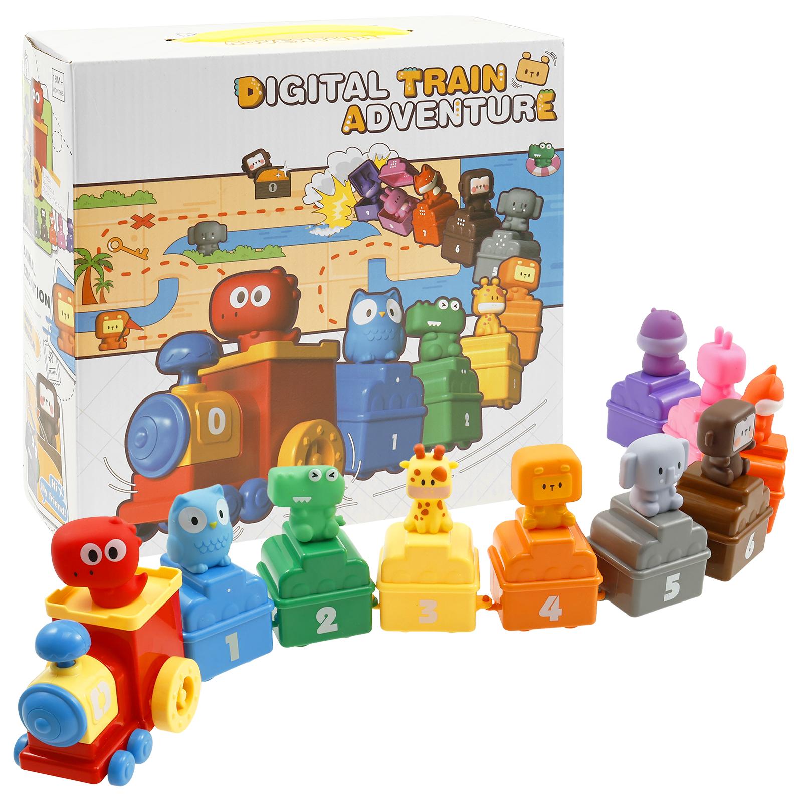 

Zoo Train Digital Matching Toy Includes 9 Independent Carriages 1 Locomotive and 10 Animals Toddler Learning Toy