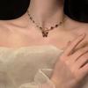 Fashion Retro Beaded Butterfly Y2K Rainbow Crystal Pendant Chain Choker Necklace For Women Bohemia Charm Jewelry Accessories
