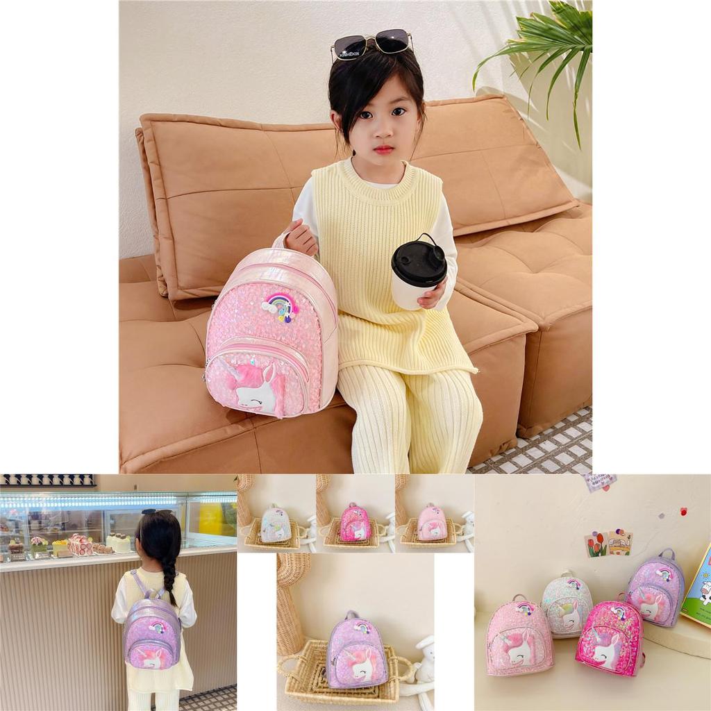 New Stylish Princess Backpack For Kids With Sparkling Sequins Lightweight Cute Design