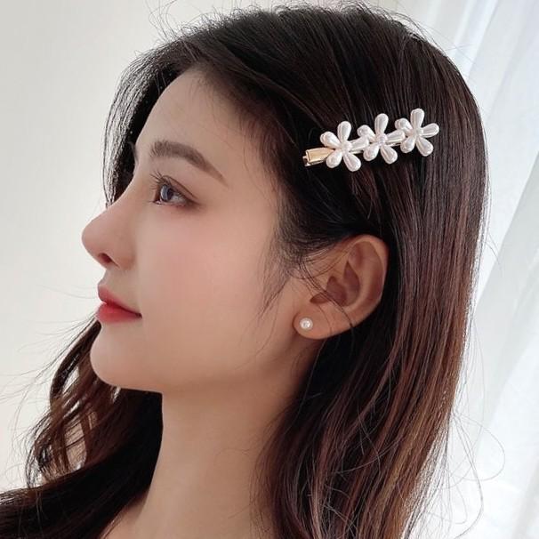 

Pearl Flower Duckbill Hairpin - Korean & Japanese Style, Women s Sweet Bangs Clip