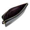 Coach Corner Zip Wristlet 20 With Metal Logo Zipper Closure In Crossgrain Leather Women Wristlet Gold Black CV395-IMBLK