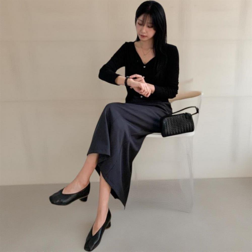 New ArrivalS Open Run Women S H Line Long Skirt Back Zipper Slit deSign