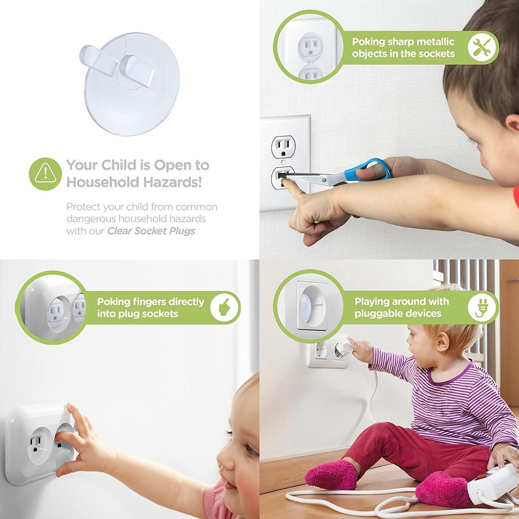 10/20/30/40/50pcs Outlet Covers Baby Proofing Safety Child Secure Electric Plug Protectors with Hidden Handle Square Socket
