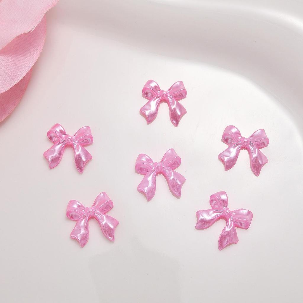 3D Pink Ribbon Bow Nail Accessories - Handmade DIY Wearable