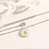 Compact Daisy Necklace Female Mori Compact Fresh Korean Version Delicate Compact Ins Wind Flower Epoxy Necklace