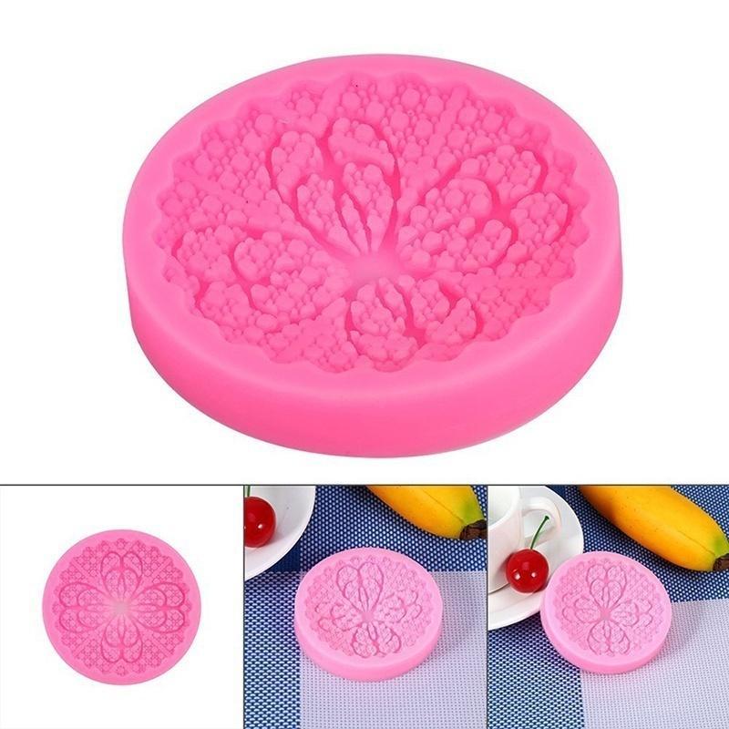 Creative Lace Vine Silicone Mold Flower Round Lace Cupcake Silicone Fondant Mould Cake Decor Baking Icing Mold