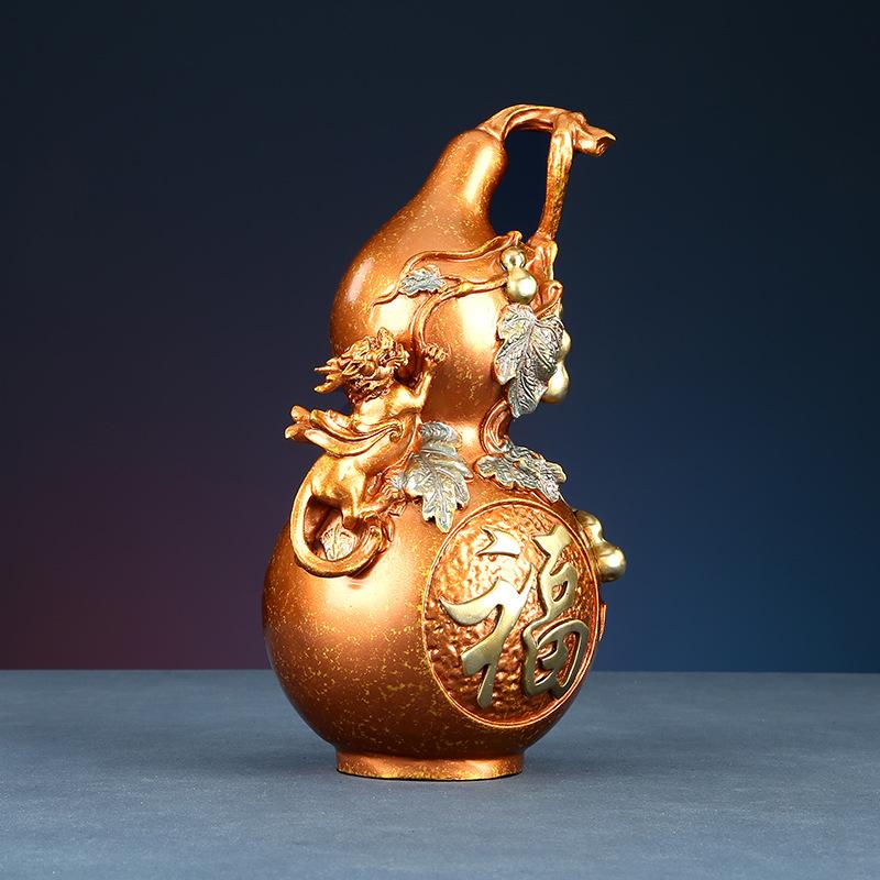 Color Copper &Lt;Fu Lu Gourd&Gt; Living Room Entrance Home Decor Office Craft Ornament