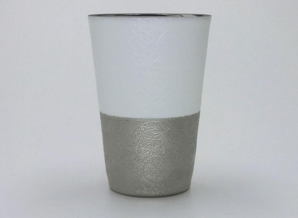 Platinum Wooden Made in Japan J-kitchens Cup, Ultra-thin, Light-transmitting Tumbler, Temari, Box, 370ml,