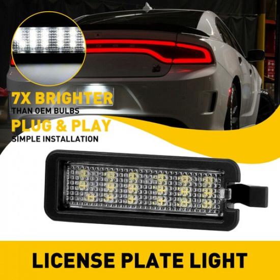 White LED License Plate Light Lamp For 2015- Dodge Charger Challenger EOA
