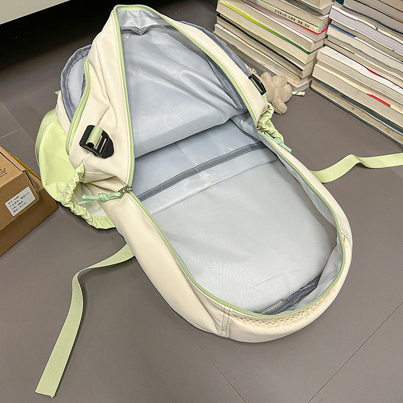 Color Block Women's Backpack Student's Large Capacity Schoolbag Travel Backpack