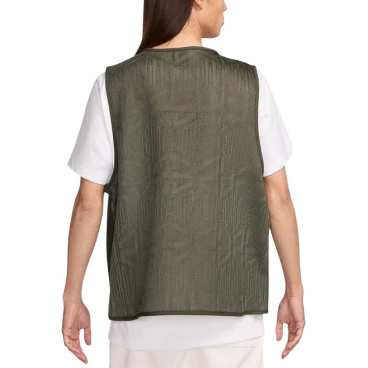 Jordan Essentials Solid Color Fashion Versatile Loose Vest Men Vests Olive-Green HF9328-222