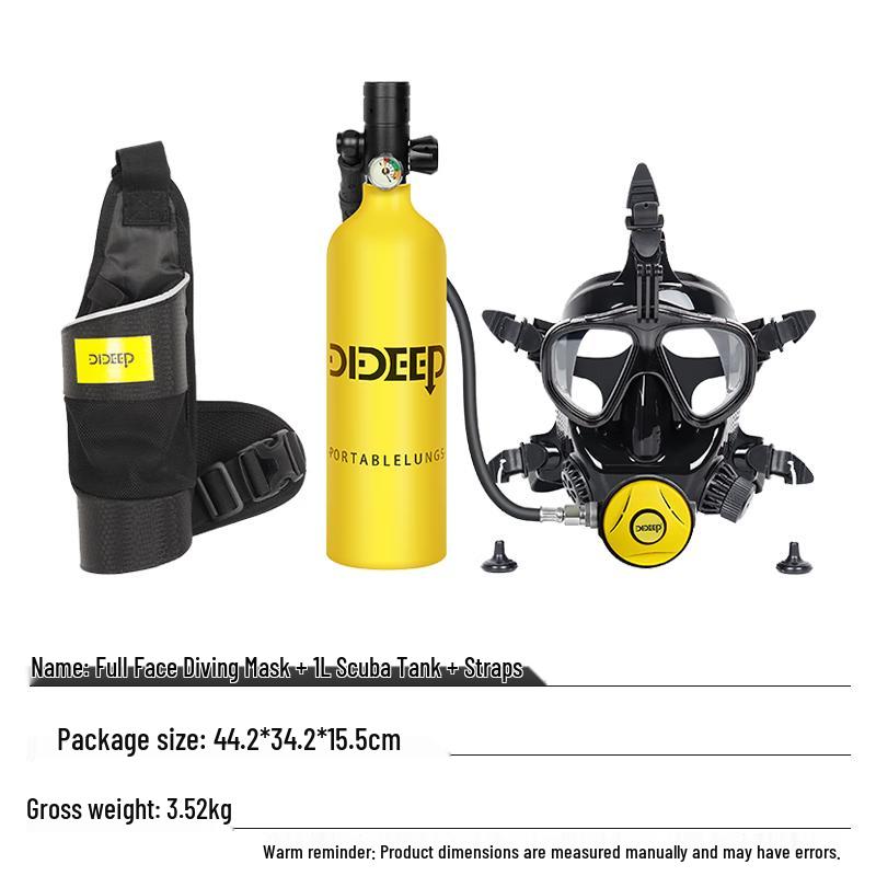 DIDEEP X4000Pro+ Diving Mask & 1L Oxygen Tank Set