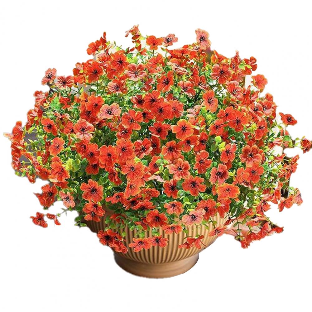 Realistic Artificial Flower 12 Bundles Multicolor Artificial Flowers with Eucalyptus Leaves Uv Resistant Faux Silk Blooms